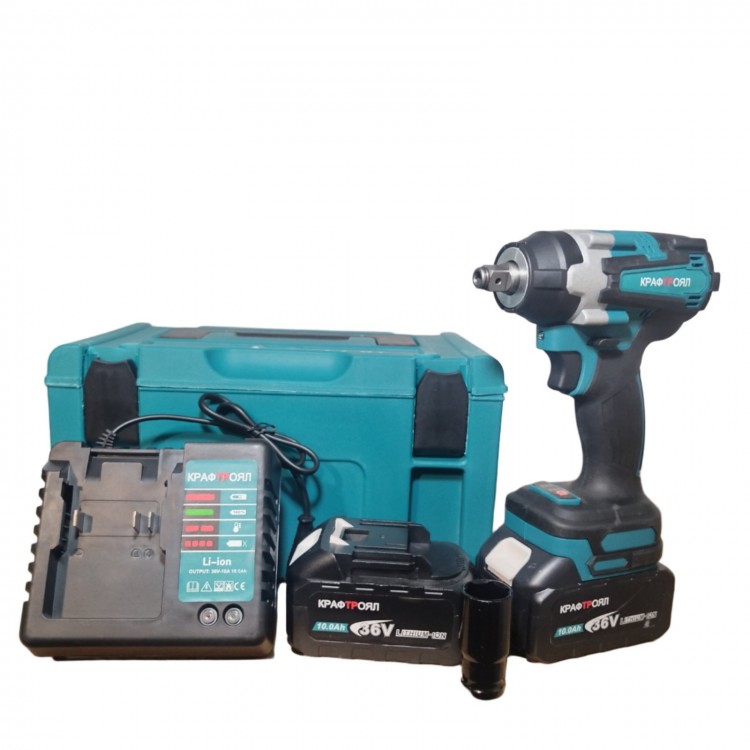 Безчетков акумулаторен ударен гайковерт-винтоверт 36V 10Ah КРАФТРОЯЛ