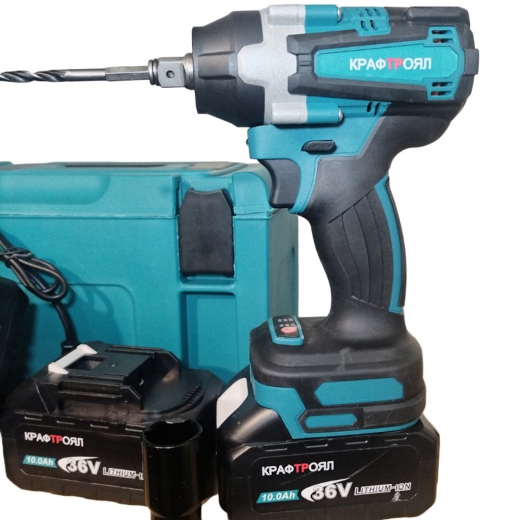 Безчетков акумулаторен ударен гайковерт-винтоверт 36V 10Ah КРАФТРОЯЛ