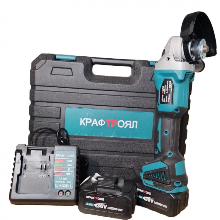 Безчетков акумулаторен ъглошлайф 36V 8Ah