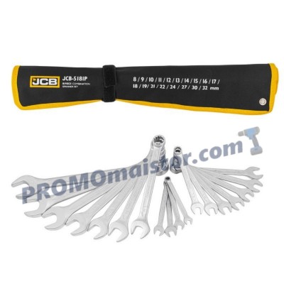 Комплект звездогаечни ключове JCB 18 части 8 - 32 мм Комплект звездогаечни ключове JCB 18 части 8 - 32 мм
