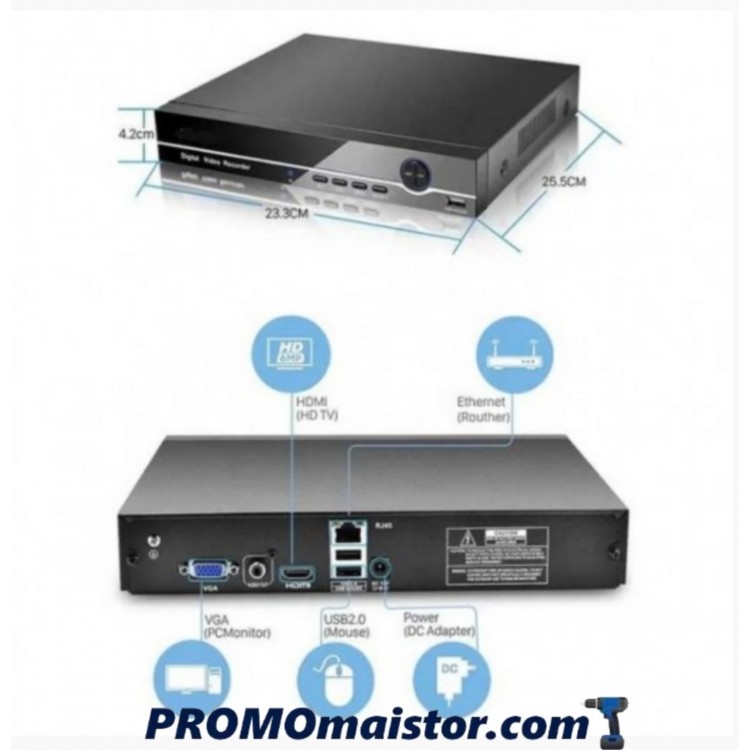 NVR записващо устройство рекордер за камери до 5mpx - 16 канален NVR записващо устройство рекордер за камери до 5mpx - 16 канален