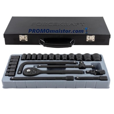 Професионален комплект 24 части 1/2" с ударни вложки FORCEKRAFT Професионален комплект 24 части 1/2" с ударни вложки FORCEKRAFT