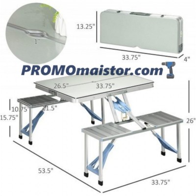 Сгъваема алуминиева маса за пикник Сгъваема алуминиева маса за пикник
