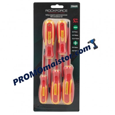 Комплект изолирани електричарски отвертки ROCKFORCE 5 части Комплект изолирани електричарски отвертки ROCKFORCE 5 части