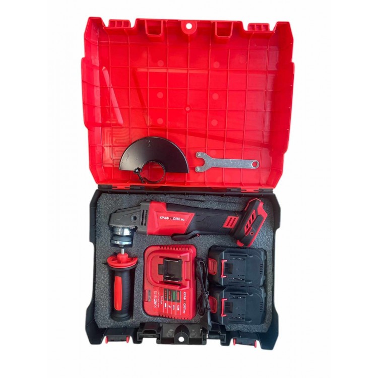 Акумулаторен безчетков ъглошлайф 36V 8Ah КрафТРоял BG Red Акумулаторен безчетков ъглошлайф 36V 8Ah КрафТРоял BG Red