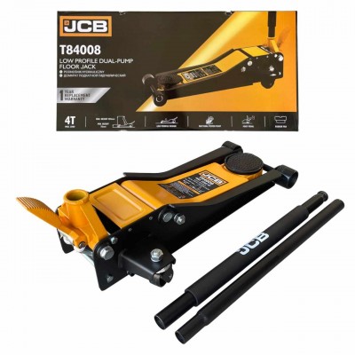 Нископрофилен крик тип крокодил с 2 помпи и педал 4 тона, 75-505 мм. JCB Нископрофилен крик тип крокодил с 2 помпи и педал 4 тона, 75-505 мм. JCB