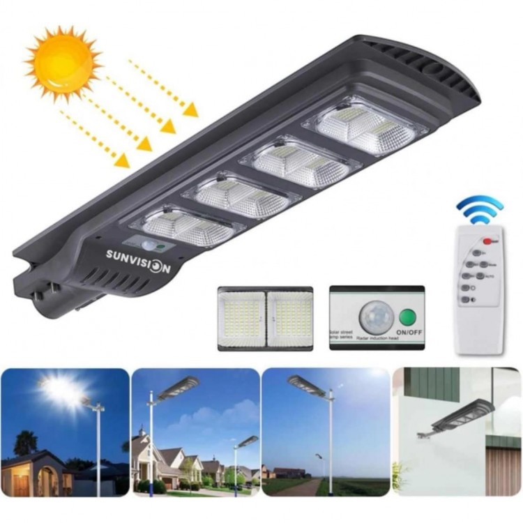 Комплект 2 броя мощна улична соларна лампа 1800W TAXSUNVISION Комплект 2 броя мощна улична соларна лампа 1800W TAXSUNVISION