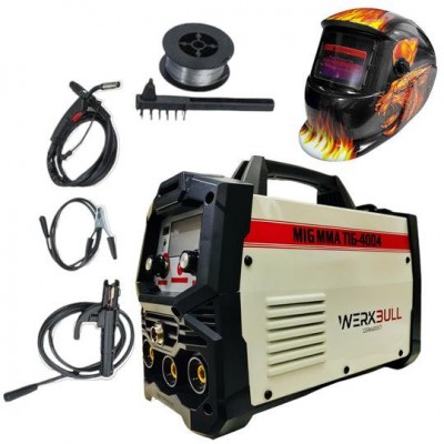 Телоподаващо с инверторен електрожен 2в1 WERKBULL + ПОДАРЪК соларна маска за заваряване