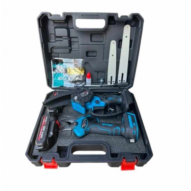 ПРОМО ПАКЕТ Акумулаторна лозарска ножица, мини трион и телескопичен прът KRAFTROYAL