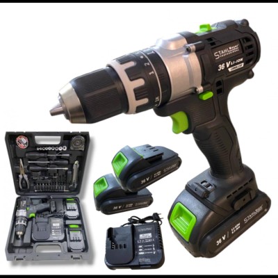 Акумулаторен винтоверт 36V 8Ah Серия BLACK + комплект 40 броя инструменти STAHLMAYER Акумулаторен винтоверт 36V 8Ah Серия BLACK + комплект 40 броя инструменти STAHLMAYER