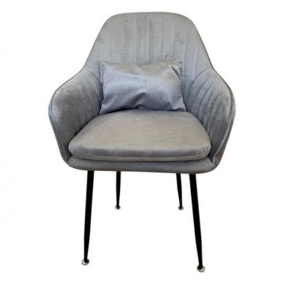 Трапезен стол Ивон + ПОДАРЪК възглавничка - цвят сив