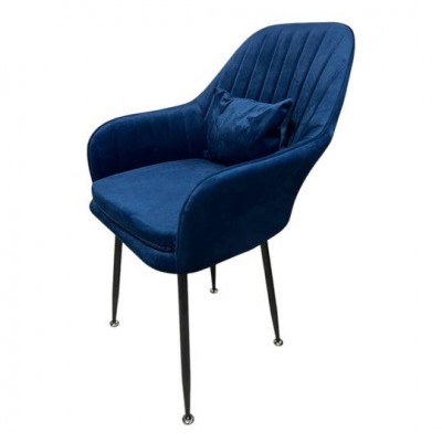 Трапезен стол Ивон + ПОДАРЪК възглавничка - цвят тъмно син