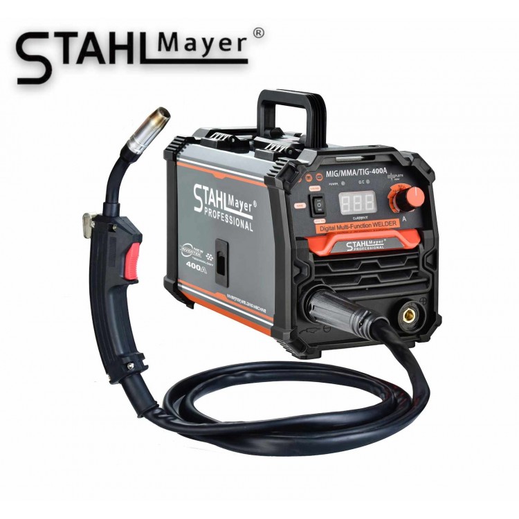 Телоподаващ апарат MIG, MAG, MMA за заваряване без газ 400А 2 в 1 STAHLMAYER-PRO + соларни очила Телоподаващ апарат MIG, MAG, MMA за заваряване без газ 400А 2 в 1 STAHLMAYER-PRO + соларни очила