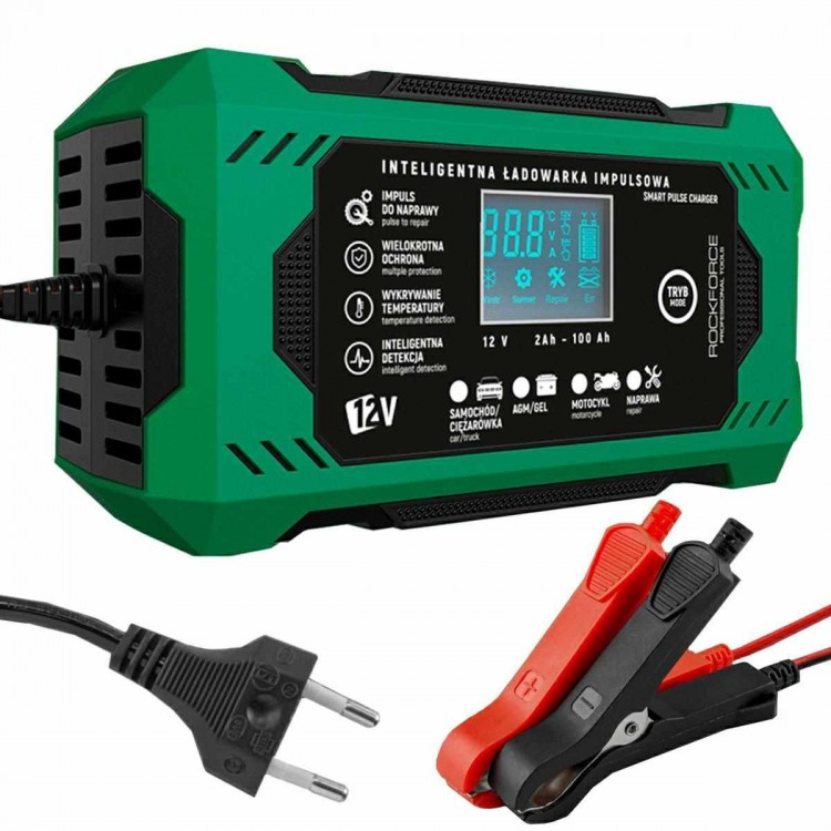 Зарядно устройство за акумулатор 6А 12V 2Ah-10Ah ROCKFORCE Зарядно устройство за акумулатор 6А 12V 2Ah-10Ah ROCKFORCE