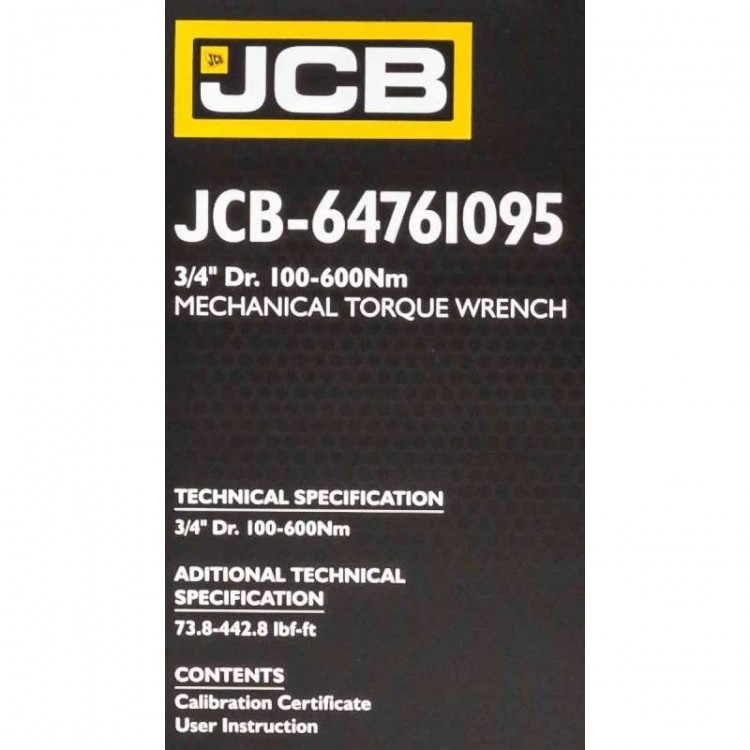 Динамометричен ключ 3/4", 100-600 Nm JCB-64761095 Динамометричен ключ 3/4", 100-600 Nm JCB-64761095