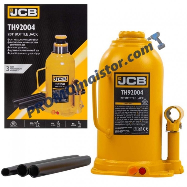 Хидравличен крик JCB ТН92004 тип бутилка 20 тона Хидравличен крик JCB ТН92004 тип бутилка 20 тона