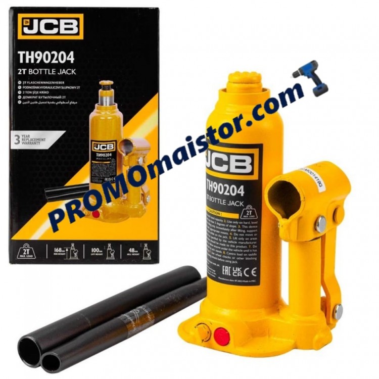Хидравличен крик JCB ТН90204 тип бутилка 2 тона Хидравличен крик JCB ТН90204 тип бутилка 2 тона