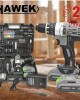 Комплект акумулаторен винтоверт 24 V + 111 броя инструменти HAWEK Комплект акумулаторен винтоверт 24 V + 111 броя инструменти HAWEK