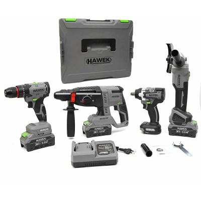 ПРОМО ПАКЕТ Винтоверт, Гайковерт, Перфоратор и Ъглошлайф HAWEK ПРОМО ПАКЕТ Винтоверт, Гайковерт, Перфоратор и Ъглошлайф HAWEK
