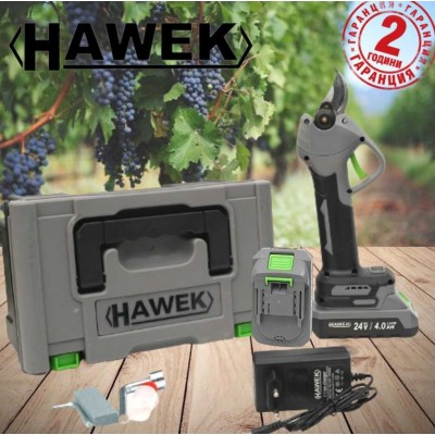 Акумулаторна градинска ножица HAWEK 24V 4Ah