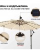 Градински чадър с 8 ребра, LED осветление и UV защита Градински чадър с 8 ребра, LED осветление и UV защита