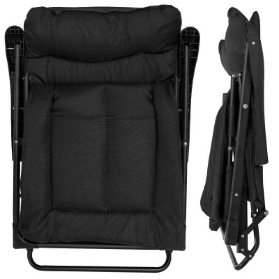 Сгъваем шезлонг - походно легло, цвят черен
