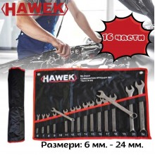 Комплект звездогаечни ключове 16 части 6-24 мм. HAWEK