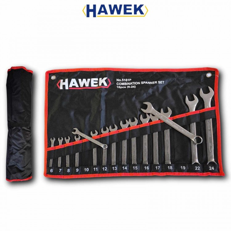 Комплект звездогаечни ключове 16 части 6-24 мм. HAWEK
