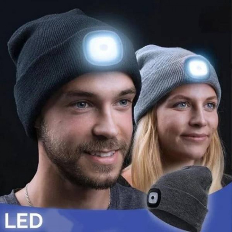 Зимна шапка с LED осветление и USB зареждане ROCKFORCE Зимна шапка с LED осветление и USB зареждане ROCKFORCE