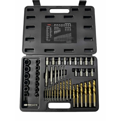 Комплект екстрактори за повредени болтове, винтове и шпилки 2-18 мм. 49 части HAWEK Комплект екстрактори за повредени болтове, винтове и шпилки 2-18 мм. 49 части HAWEK