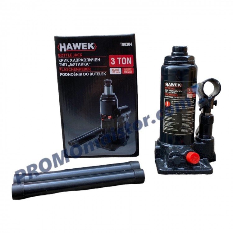 Хидравличен крик HAWEK T90304 тип бутилка 3 тона Хидравличен крик HAWEK T90304 тип бутилка 3 тона