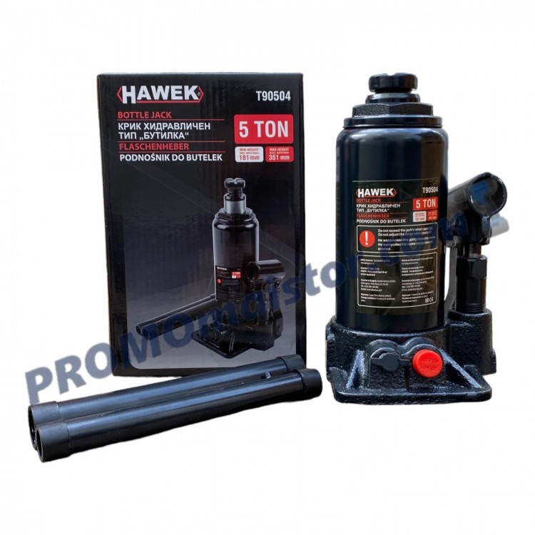 Хидравличен крик HAWEK T90504 тип бутилка 5 тона Хидравличен крик HAWEK T90504 тип бутилка 5 тона