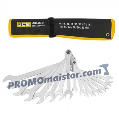 Комплект звездогаечни ключове JCB 14 части 10 - 32 мм Комплект звездогаечни ключове JCB 14 части 10 - 32 мм