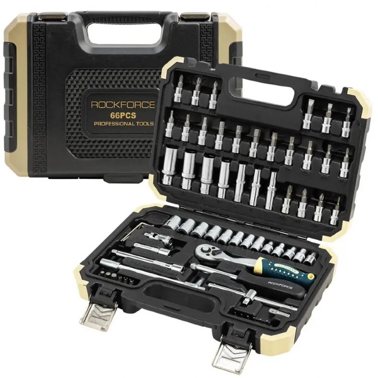 Гедоре 66 части 1/4" ROCKFORCE Гедоре 66 части 1/4" ROCKFORCE