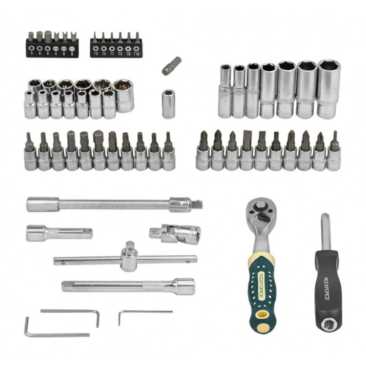 Гедоре 66 части 1/4" ROCKFORCE Гедоре 66 части 1/4" ROCKFORCE