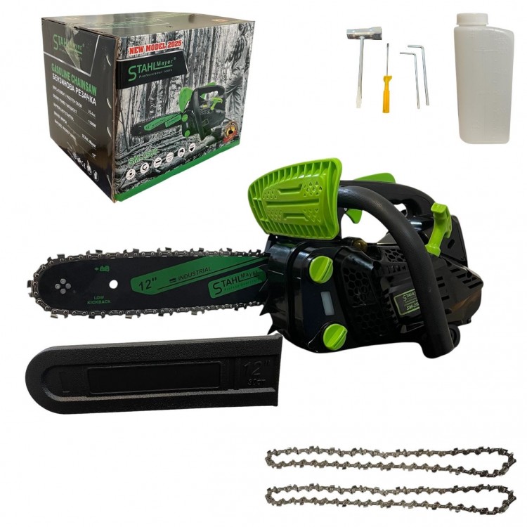 Мини бензинова резачка за кастрене STAHLMAYER 25.4cc , 30см шина , 2 вериги Мини бензинова резачка за кастрене STAHLMAYER 25.4cc , 30см шина , 2 вериги