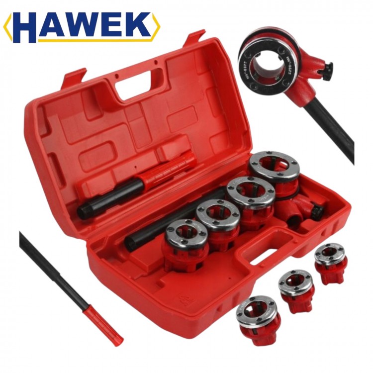 Комплект винторезка с 4 глави – 1/2″, 3/4″, 1″, 11/4″ HAWEK