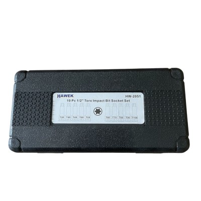 Комплект ударни битове 1/2 – ТОРКС 10 части HAWEK, HW-2051