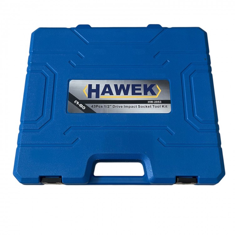 Комплект ударни вложки и удължения 43части – 1/2'' HAWEK , HW-2053