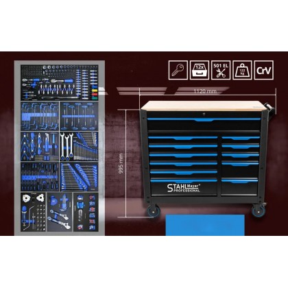 Професионален шкаф с инструменти STAHLMAYER JUMBO XXL – 501 части Професионален шкаф с инструменти STAHLMAYER JUMBO XXL – 501 части
