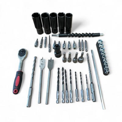 Комплект 7 в 1 от акумулаторен перфоратор, винтоверт, гайковерт, ъглошлайф, саблен трион, резачка с омасляване и LED лампа 36V 10AH с 4 батерии и части в куфар STAHLMAYER BLACK Комплект 7 в 1 от акумулаторен перфоратор, винтоверт, гайковерт, ъглошлайф, саблен трион, резачка с омасляване и LED лампа 36V 10AH с 4 батерии и части в куфар STAHLMAYER BLACK