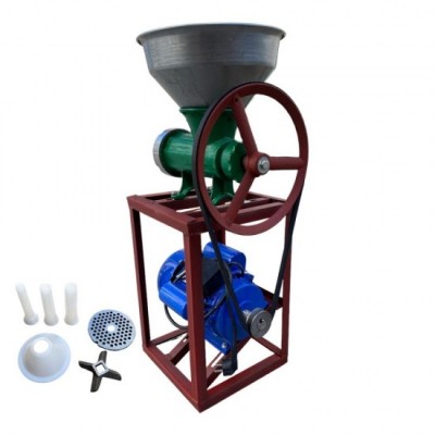 Чугунена месомелачка 32-ри номер, с електромотор, стойка и метална фуния