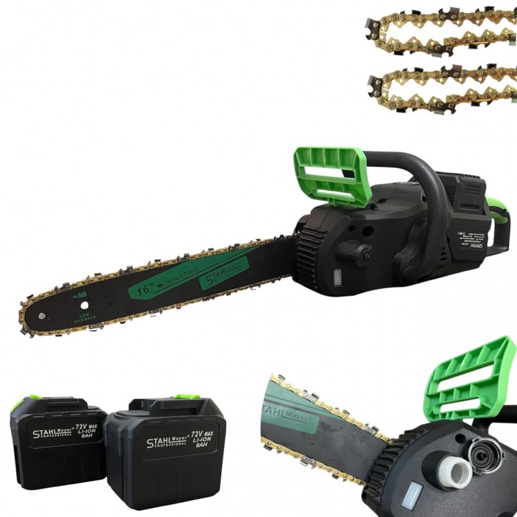 Акумулаторна Верижна Резачка STAHLMAYER 72V 8Ah – 16" Шина, 2 Вериги, Дисплей и Активна Спирачка Акумулаторна Верижна Резачка STAHLMAYER 72V 8Ah – 16" Шина, 2 Вериги, Дисплей и Активна Спирачка