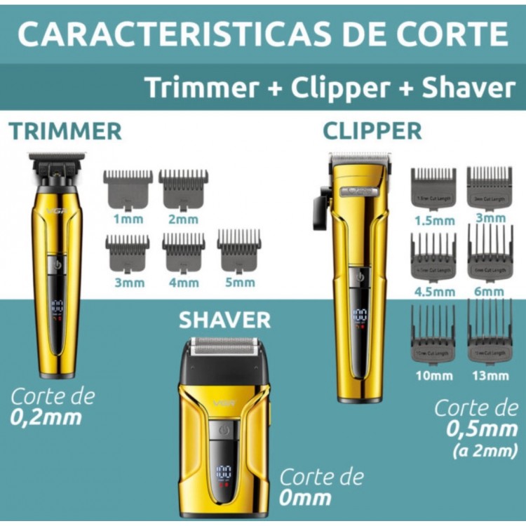 Комплект 3в1 машини за подстригване на брада и коса VGR V-694 Комплект 3в1 машини за подстригване на брада и коса VGR V-694