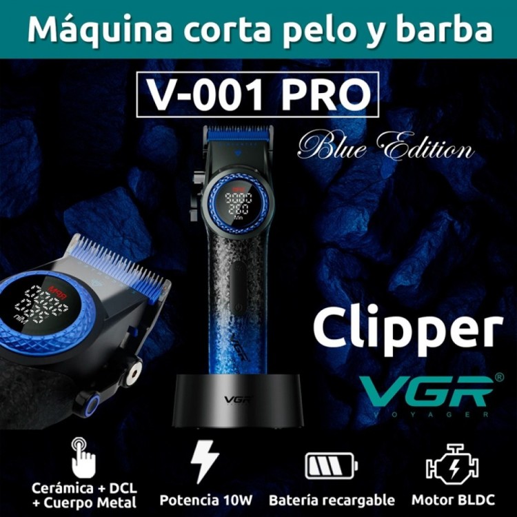 Професионална машинка за подстригване VGR PRO V-001 Blue Edition