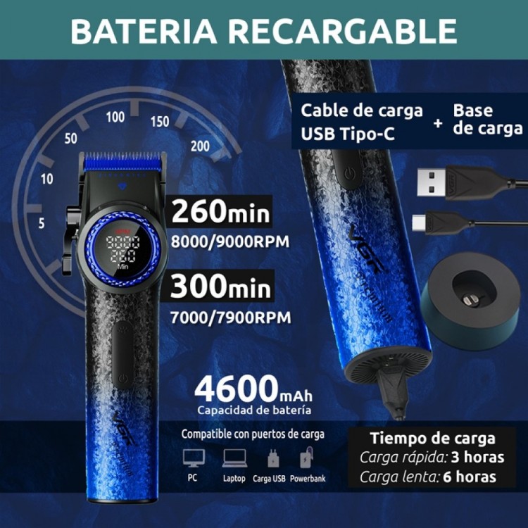 Професионална машинка за подстригване VGR PRO V-001 Blue Edition