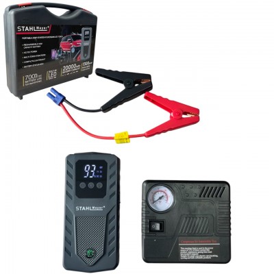 Автомобилен стартер с компресор STAHLMAYER Jump Starter 20000mAh 