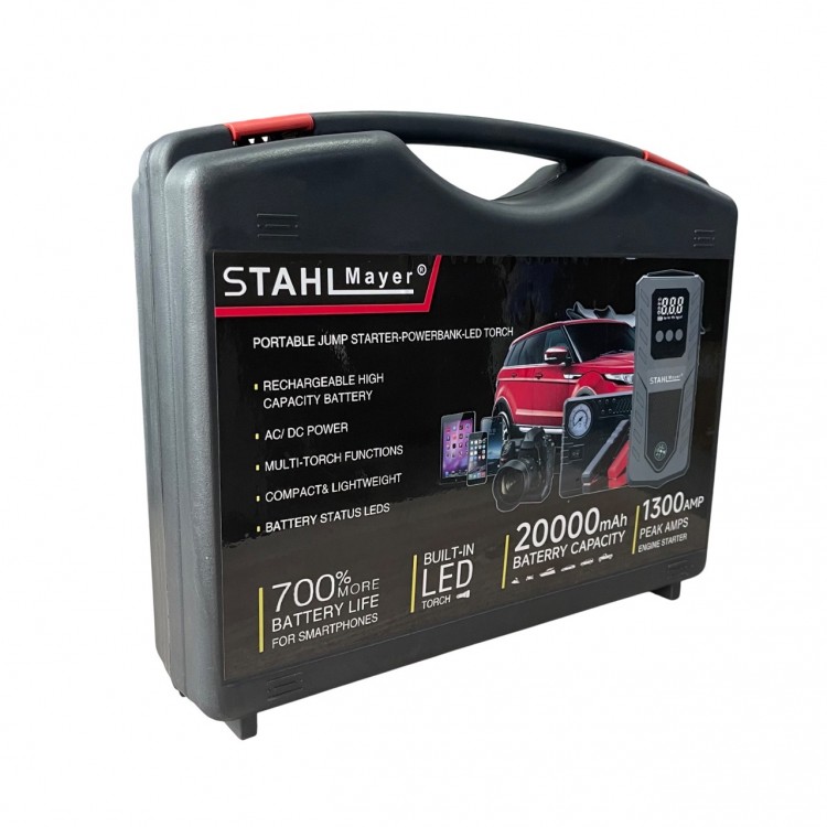 Автомобилен стартер с компресор STAHLMAYER Jump Starter 20000mAh Автомобилен стартер с компресор STAHLMAYER Jump Starter 20000mAh