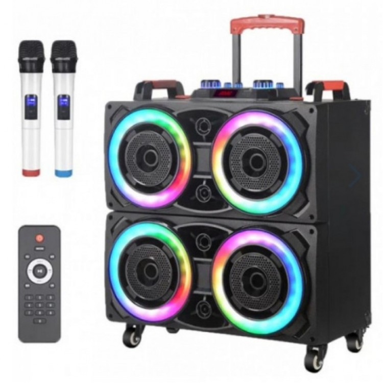 Безжична светеща караоке тонколона NDR-8888 4x8" Безжична светеща караоке тонколона NDR-8888 4x8"