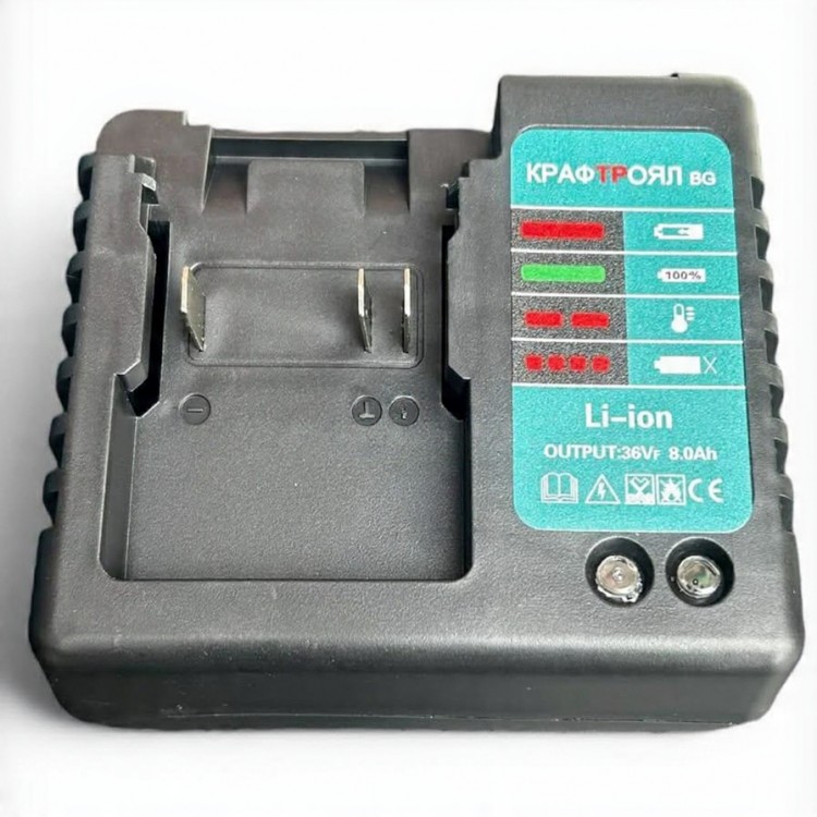 Комплект от акумулаторен ъглошлайф и винтоверт KraftRoyal 36V 8Ah